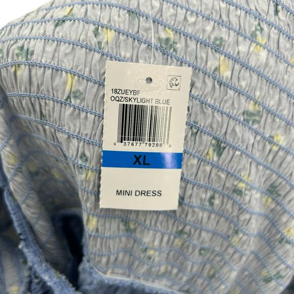 NEW Self Esteem smocked blue floral dress size XL flutter sleeve a-line sundress - Picture 13 of 13